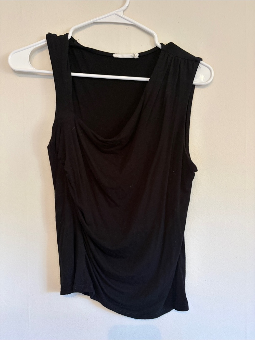 Lush Black Sleeveless Drape Tank Top